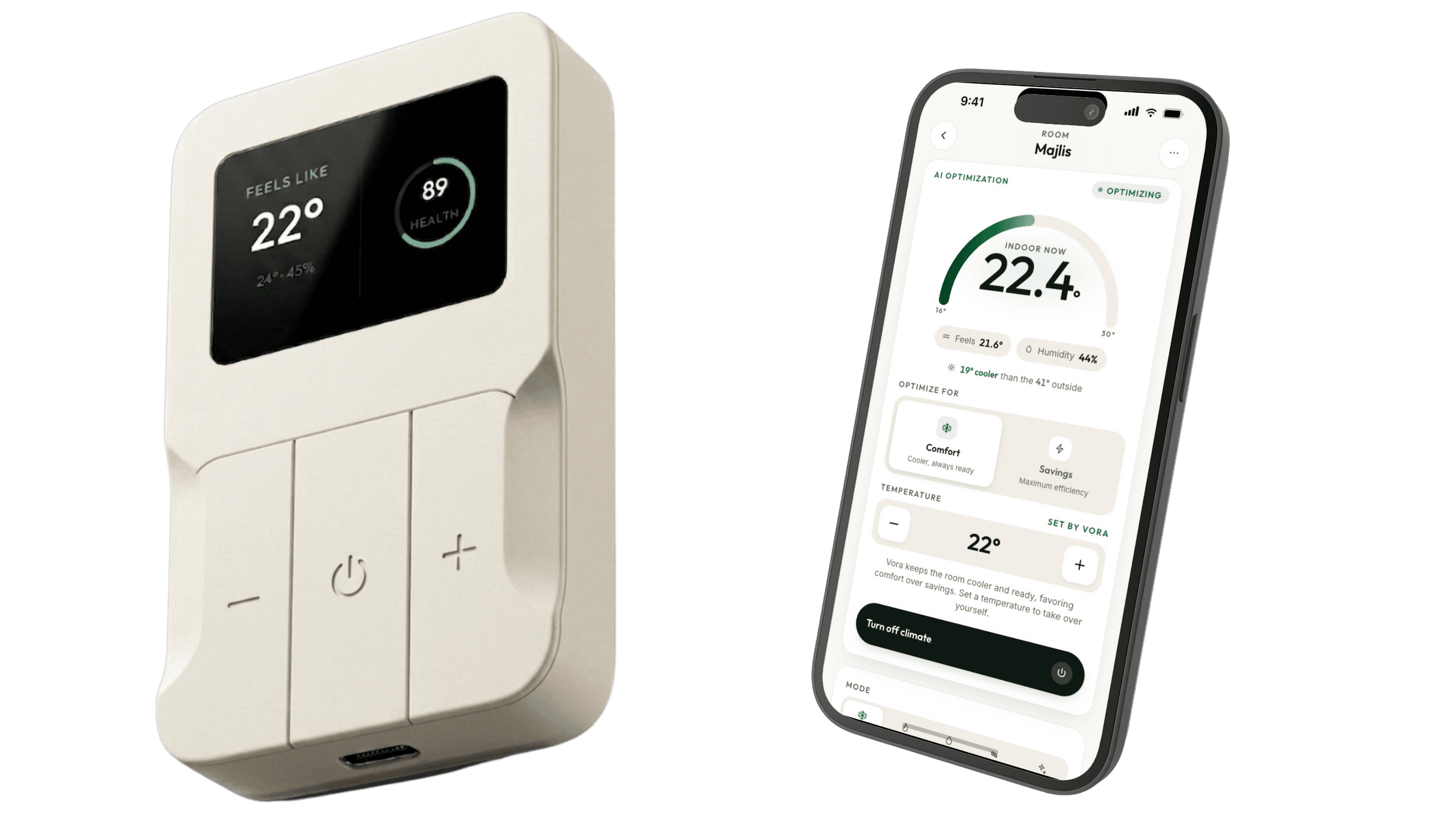 The Vora device — an AI-powered smart AC optimizer for any infrared-controlled air conditioner