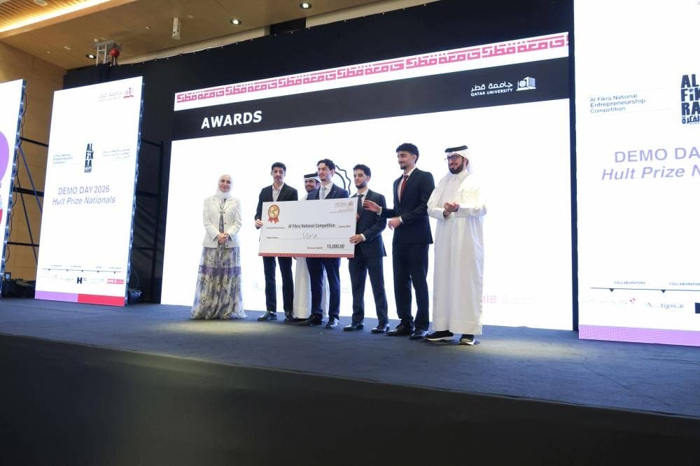 Team Vora on stage at the Al-Fikra 2026 awards